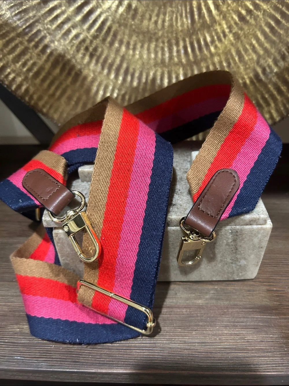 Striped Red Blue Orange handbag Strap